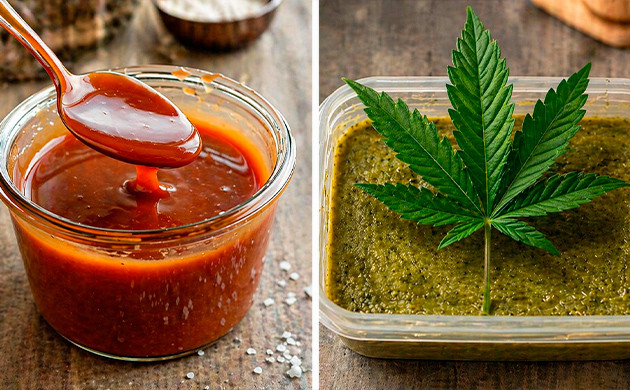 Der Karamellsauce-Cannabutter Topf Cupcakes