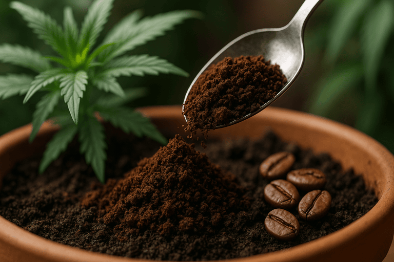 Kaffeesatz für Cannabispflanzen